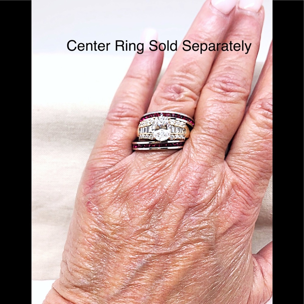 Ruby Eternity Silver Ring Set, Stunning, Preowned - image 5